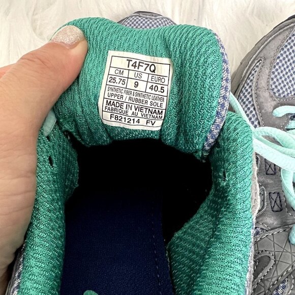 Asics Gel Sonoma Womens 9 Trail Running Shoes Gray Turquoise Athletic - Picture 8 of 11